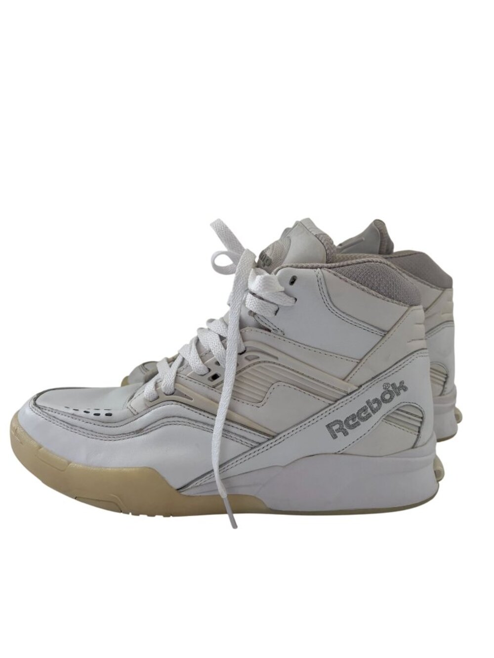 Reebok Twilight Zone Pump Shoes Mens Size 10.5 White Silver Basketball